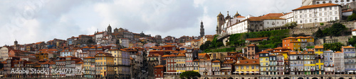 Panoramic view of the Porto waterfront, Portugal