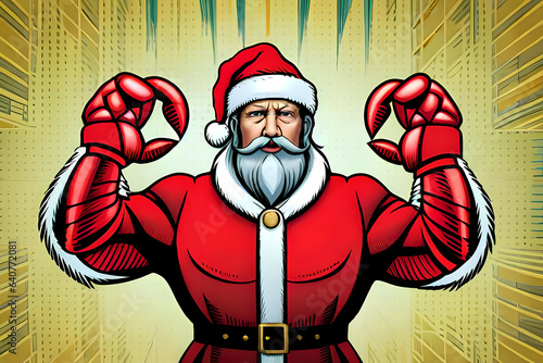 Comic book style Santa Claws photo