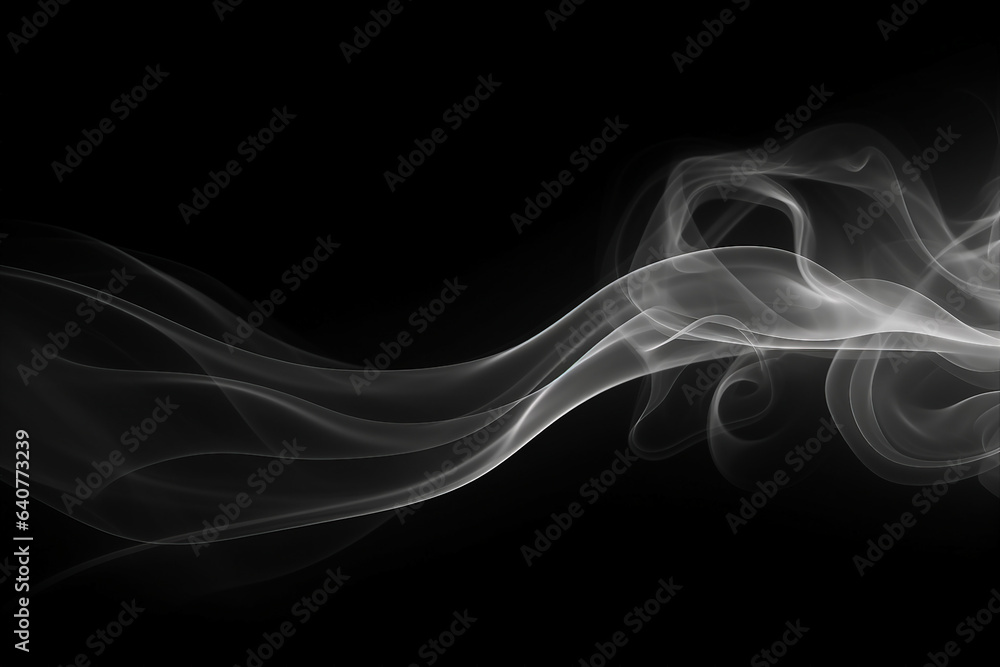 AI generated abstract futuristic picture of moving flame fog smoke texture isolated on dark background