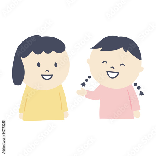 Children talking happily