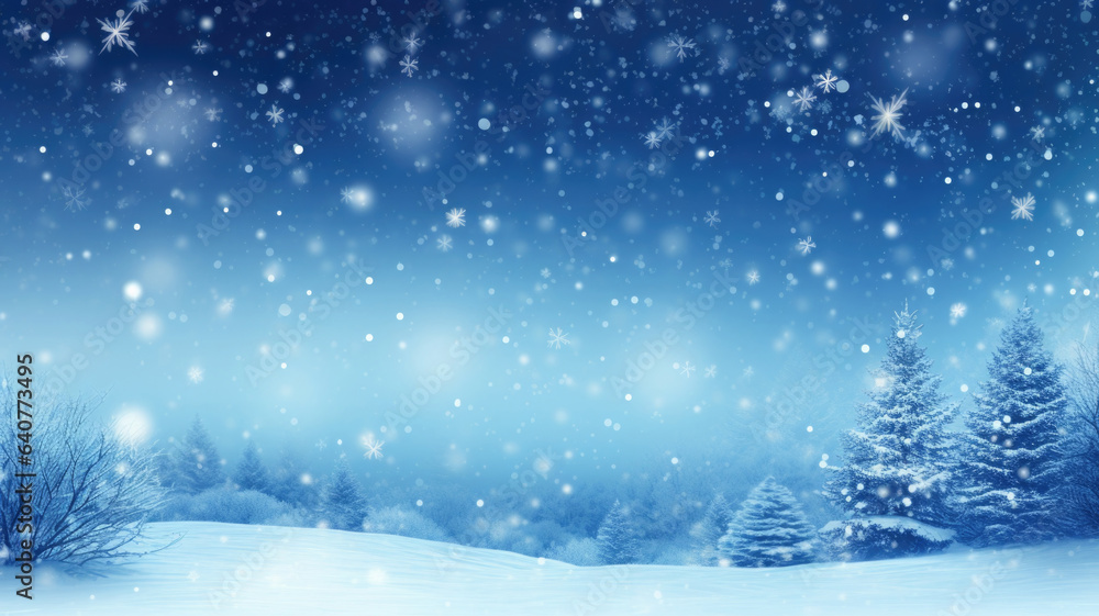 Winter landscape with falling snowflakes. Snowy background with copy space Winter landscape with falling snowflakes. Snowy background with copy space
