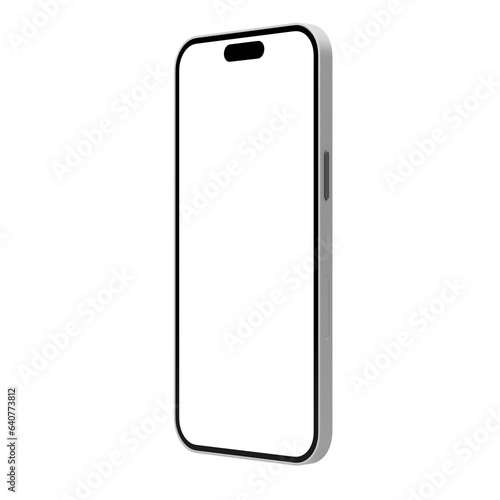 Smartphone screen mockup isolated on transparent background. Png