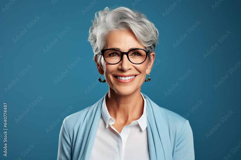 Generative ai collage image picture of aged business person happy smiling