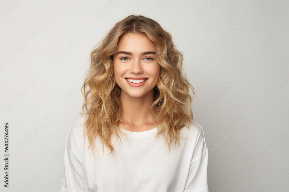 Generative ai collage image picture of pretty lovely girl looking in camera feel joyful Generative ai collage image picture of pretty lovely girl looking in camera feel joyful