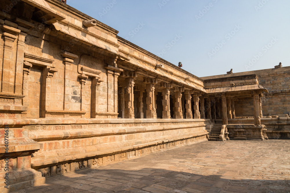 Naklejka premium Airavatesvara Temple is a Hindu temple of Dravidian architecture located in the town of Darasuram, near Kumbakonam, Thanjavur District in the South Indian state of Tamil Nadu.