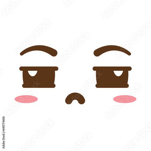 Isolated cute serious facial expression Vector