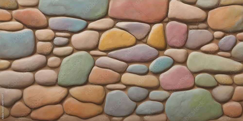 Color stones wall. AI generated illustration Color stones wall. AI generated illustration