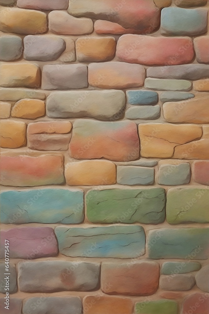 Color stones wall. AI generated illustration Color stones wall. AI generated illustration