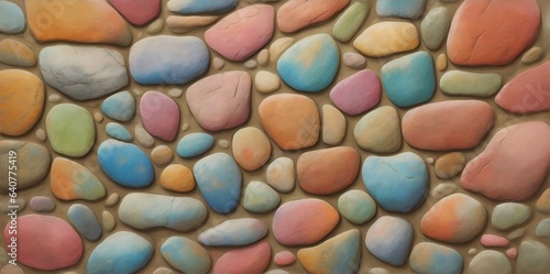 Color stones wall. AI generated illustration