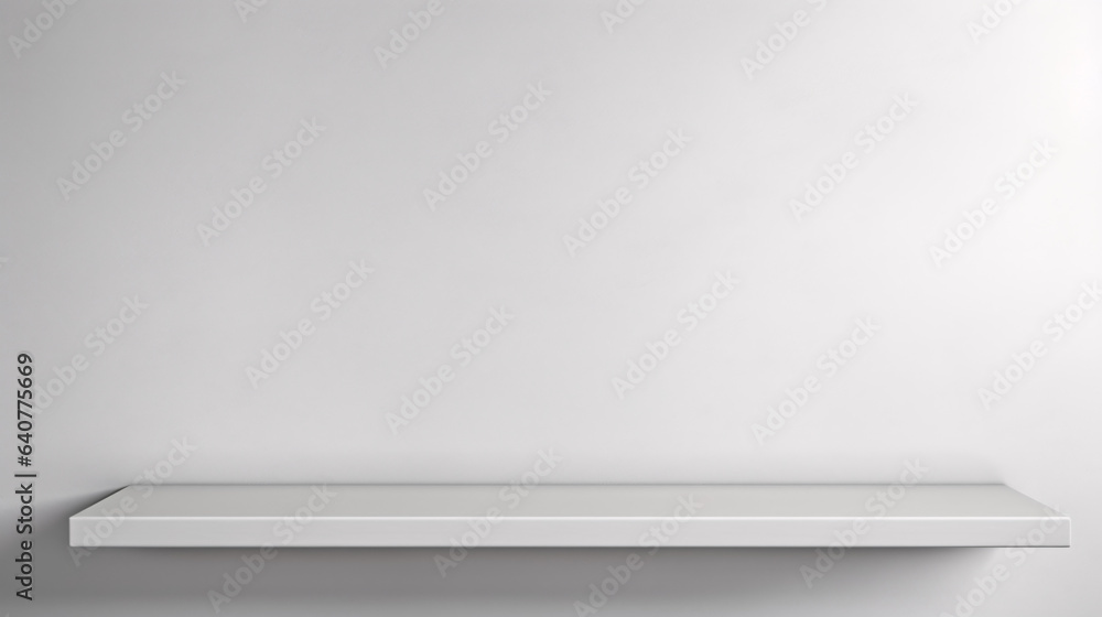 empty white shelf with white background for product presentation empty white shelf with white background for product presentation