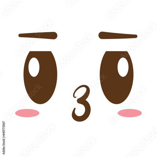 Isolated cute kissing facial expression Vector