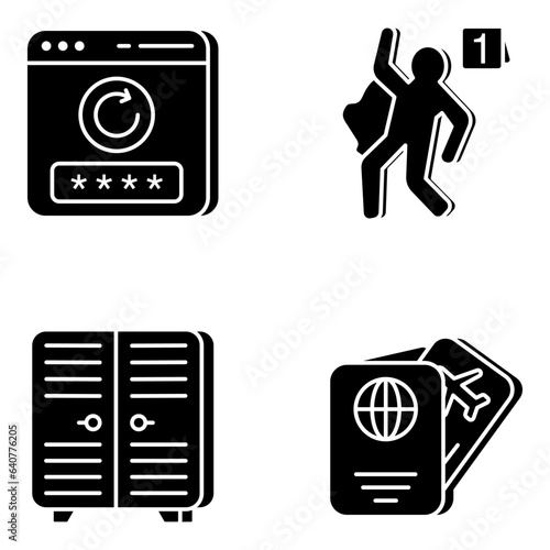 Pack of Law, Justice and Equity Solid Icons

