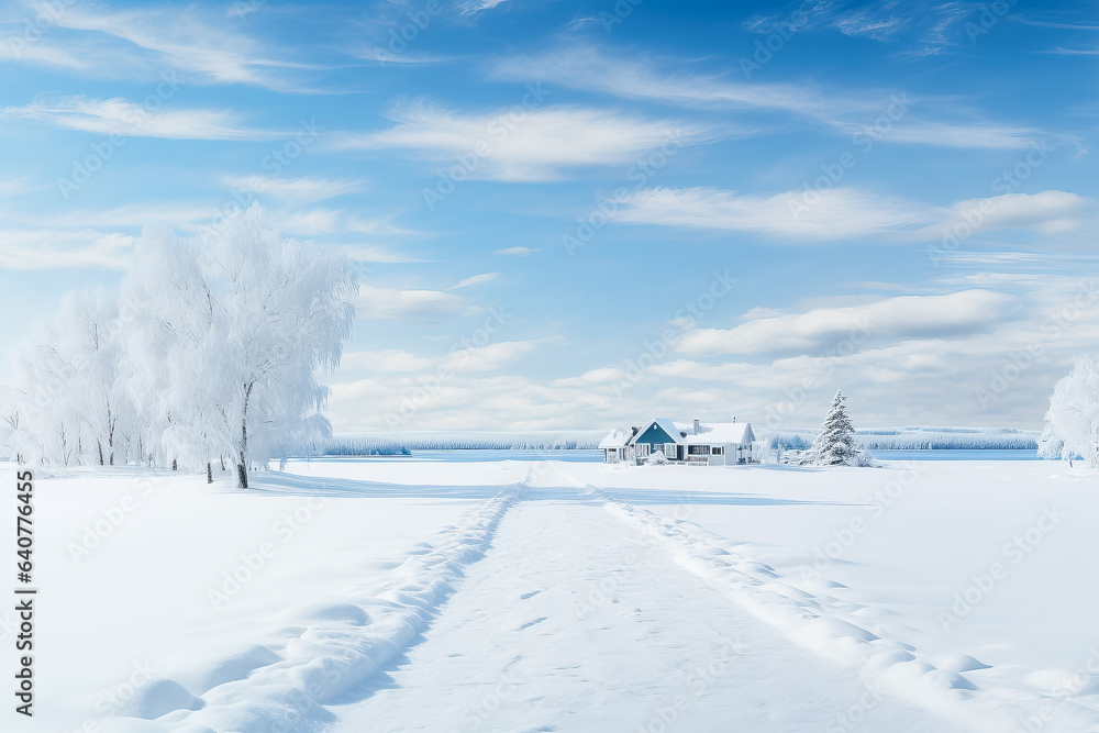 A pristine Nordic winter scene with a serene white expanse that is visually pleasing and elegant A pristine Nordic winter scene with a serene white expanse that is visually pleasing and elegant