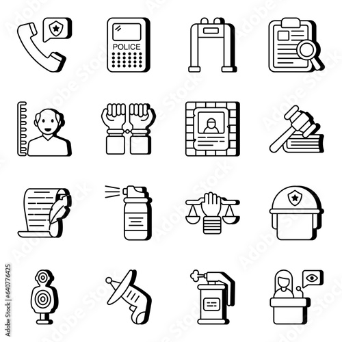 Pack of Law and Equity Linear Icons

