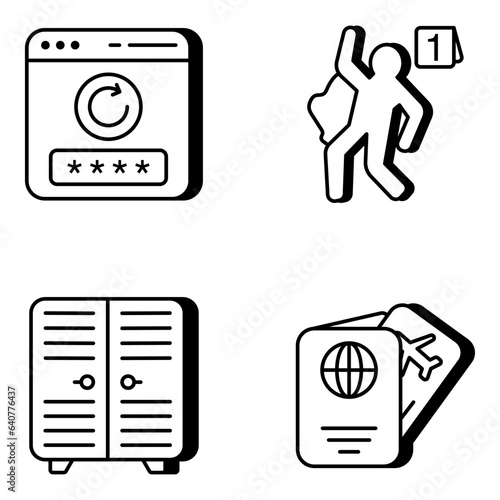 Pack of Law, Justice and Equity Linear Icons

