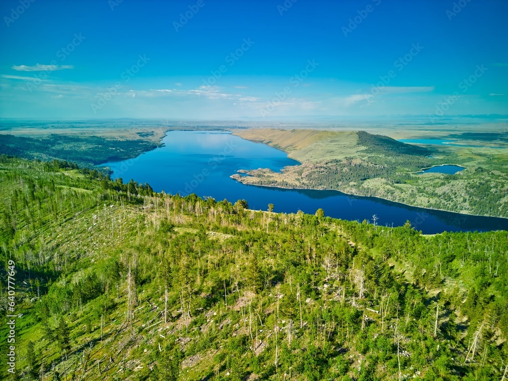 Aerial view of Fremont Lake just outside of Pinedale Wyoming.