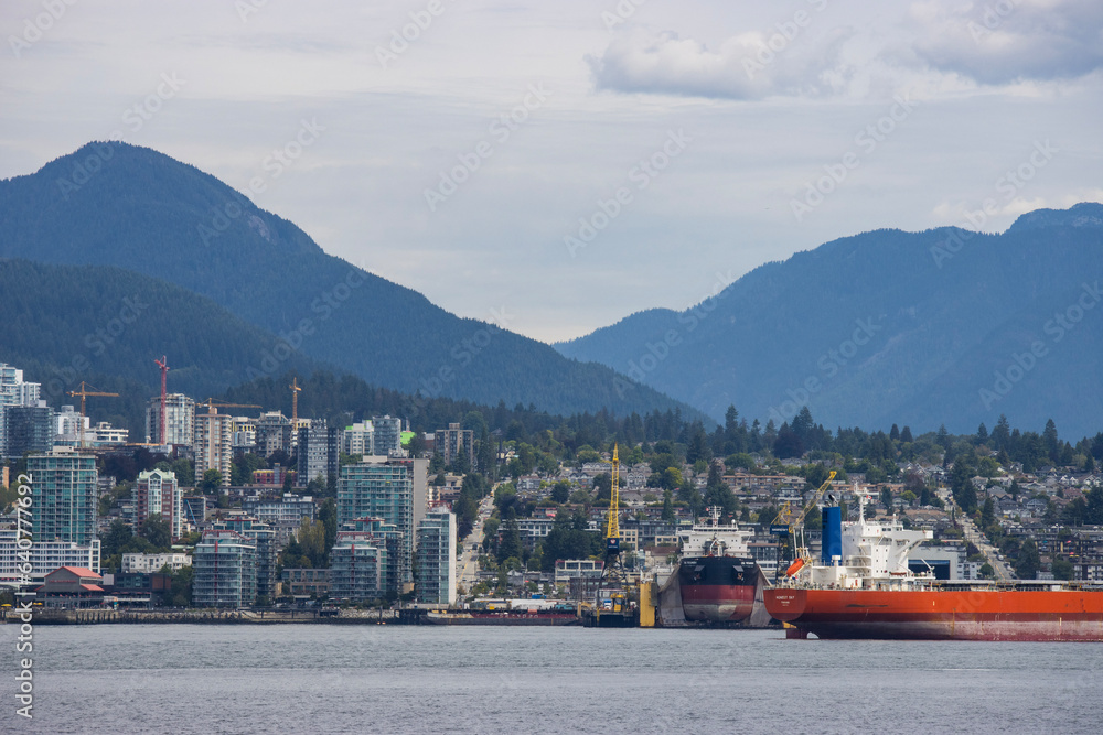 cargo ship in port north Vancouver