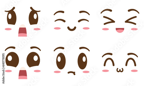 Set of borderless facial expressions Vector