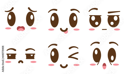 Set of borderless facial expressions Vector