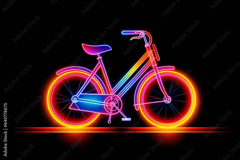 Fototapeta premium A graphic neon icon illustration of a cycle