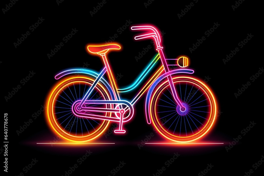 Fototapeta premium A graphic neon icon illustration of a cycle
