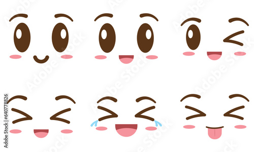 Set of borderless facial expressions Vector