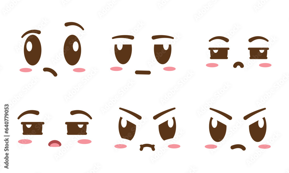 Set of borderless facial expressions Vector Set of borderless facial expressions Vector