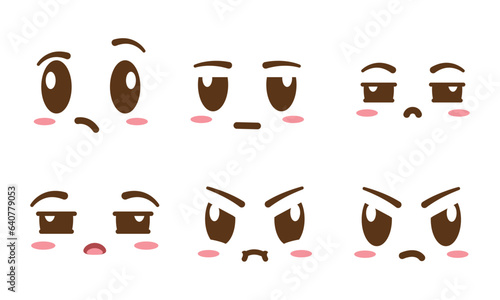 Set of borderless facial expressions Vector