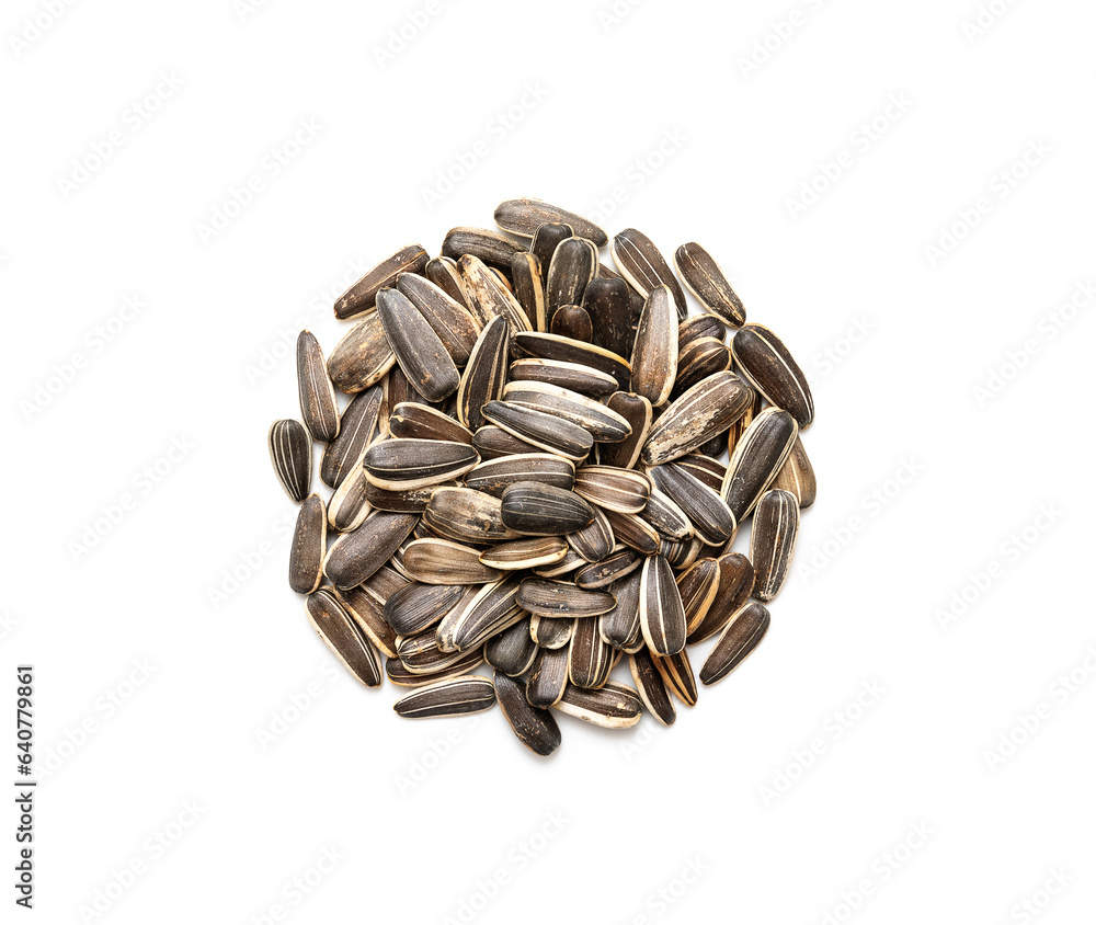 Sunflower seeds on white Sunflower seeds on white