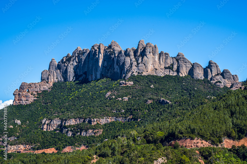 Amazing mountain range geology (Les Agulles - Montserrta Massif, Spain, Catalonia)