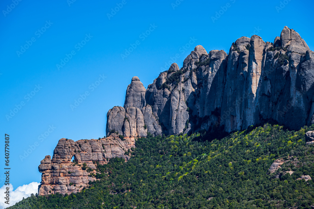 Amazing mountain range geology (Les Agulles - Montserrat Massif, Spain, Catalonia)
