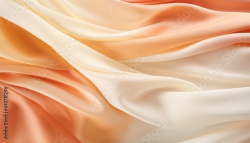 Photo of an orange and white fabric close-up