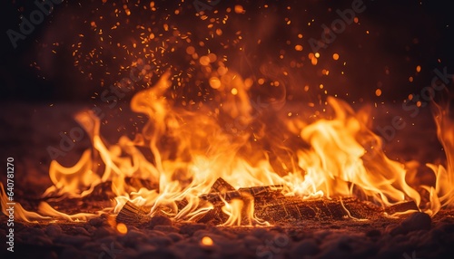 Fotografia Photo of a roaring fire with intense flames
