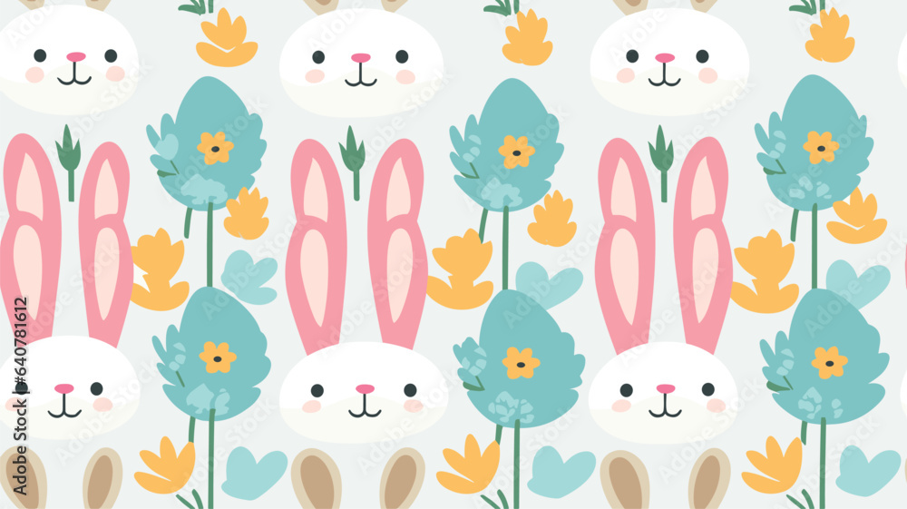 Seamless rabbit cartoon background
