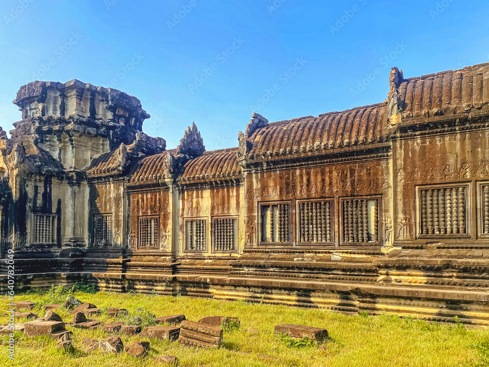 Angkor Wat, a temple complex in honor of the god Vishnu, built in the Angkor region, Siem Reap province in northern Cambodia