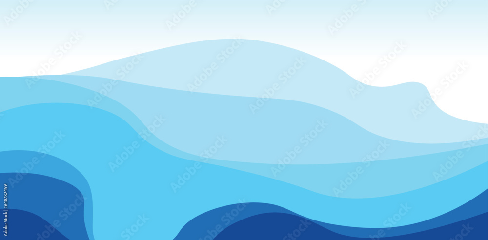 abstract blue wave ocean vector background