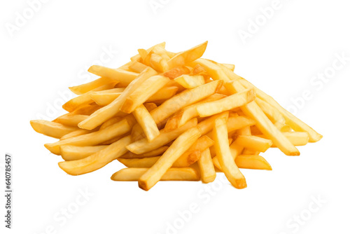 French Fries Isolated on Transparent Background Generative AI