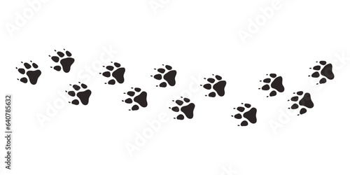 Dog paws. Animal paw prints, vector different animals footprints black on white illustration