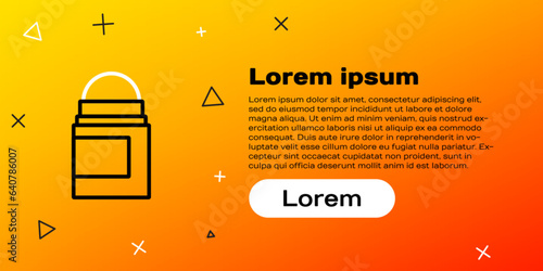 Line Antiperspirant deodorant roll icon isolated on yellow background. Cosmetic for body hygiene. Colorful outline concept. Vector