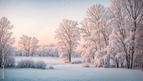 The illustration focuses on a lone tree standing at the entrance to the village as a snow storm approaches. The branches of the tree bend from the force of the wind, and white snowflakes fill the enti © UniquePicture