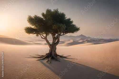 tree in the desert a joshara tree in the middle of a desert