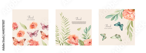 Set of Mothers day greeting cards. Collection of textured delicate Happy Mother's day greeting cards with flowers. Banner, poster, invitation greeting card
