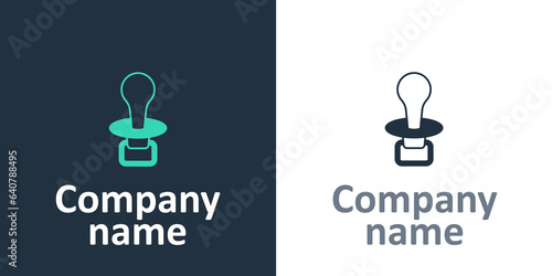 Logotype Baby dummy pacifier icon isolated on white background. Toy of a child. Logo design template element. Vector