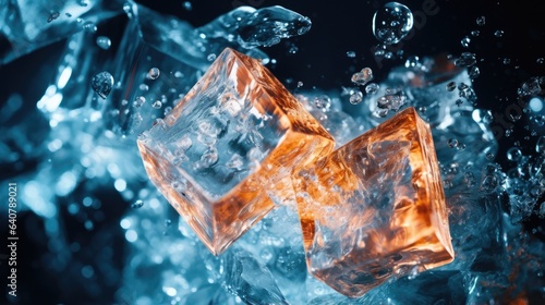 Exploding Ice Cubes in macro shot - stock concepts