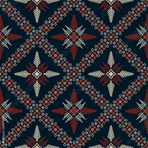 Traditional Latvian embroidery seamless pattern, vector illustration
