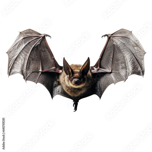 Bat flying 3d render character, Hyper Realistic isolated on transparent background.