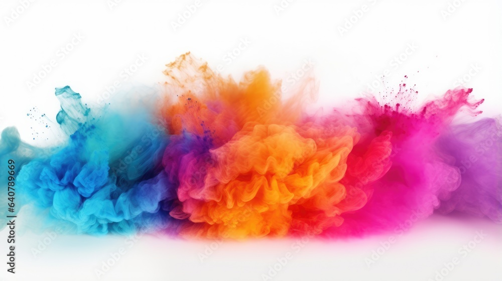 Fototapeta premium colorful powder explosion against white - stock concepts