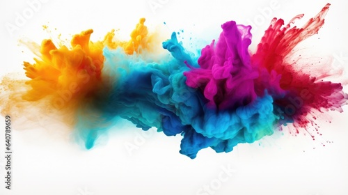 colorful powder explosion against white - stock concepts © 4kclips