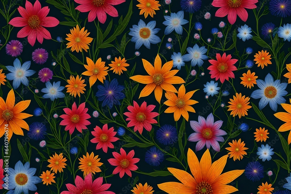 a floral pattern that celebrates the beauty of endangered or rare flowers, bringing attention to the importance of conservation - AI Generative a floral pattern that celebrates the beauty of endangered or rare flowers, bringing attention to the importance of conservation - AI Generative