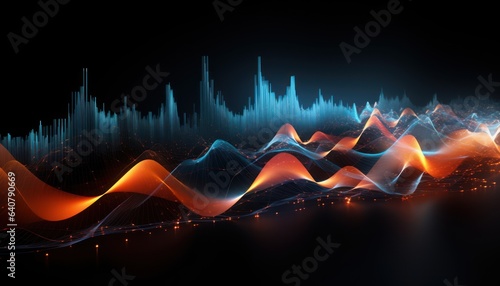 Photo of an abstract sound wave in vibrant colors